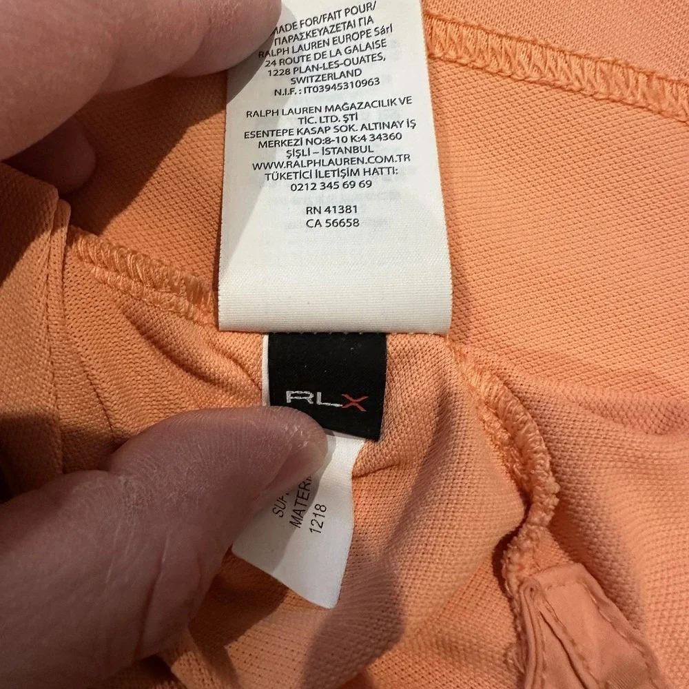 Ralph Lauren RLX Wicking Polo Men's XXL Orange Performance Golf Shirt Stretch